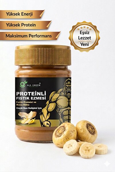 Allgreen Proteinli Fıstık Ezmesi (Muz) | Fıstık Proteini, Maca Kökü Tozu ile ...