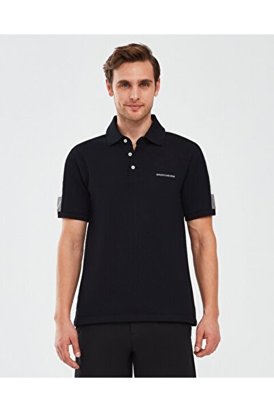 SKECHERS M Color Block Detail Polo Erkek T-shirt S221047-3817 Black