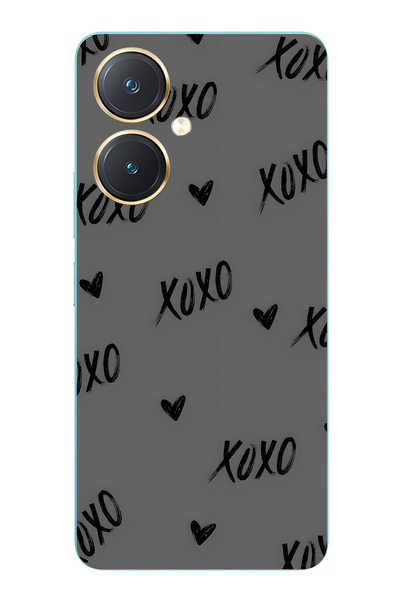 FLAMENKO حافظة هاتف شفافة متوافقة مع Vivo Y27 XOXO منقوش