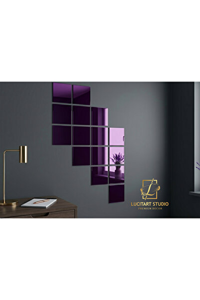 LucitART Dekoratif Kare Pleksi AYNA GÖRÜNÜMLÜ 1mm Mor (Violet) Renk Kendinden...
