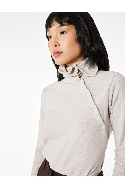 Koton Φούτερ με μαλακή υφή, στενή εφαρμογή, μακρυμάνικο, με λεπτομέρεια με κο...