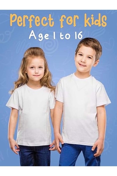YANEK Kids Cotton T-Shirt Short Sleeve Crew Neck | Boys & Girls Casual Summer Wear