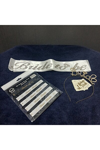 Dorado Gold taşlı bride to be full set kuşak taç nedime bilekliği dövme set