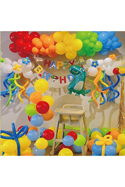 OEM Set of 50 Party Balloons with Happy Birthday Ribbon & 50 cm Confetti Cann...