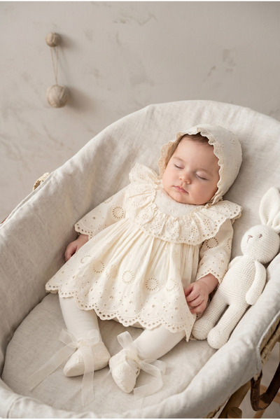 ZEYNUKO KIZ BEBEK LOTUS 4'LÜ PREMİUM 4'LÜ %100 PAMUK METLÜT SETİ 0-3/3-6 AY Y...