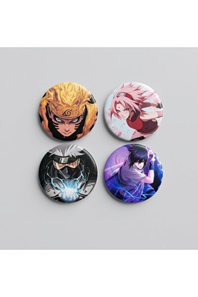 mellysaplush Naruto 4’lü Anime Rozet Seti