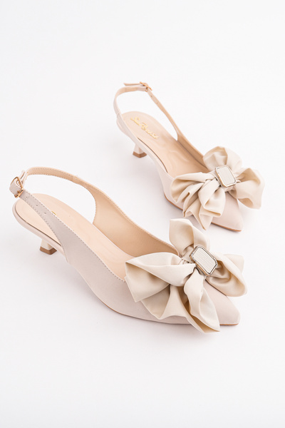 Madam Tarz Spr-3312 Thin Heel Bow Detail Shoes