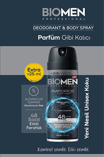 Biomen Deodorant & Body Sprey For Men Ferahlatıcı Etki I'm Force 175 ml