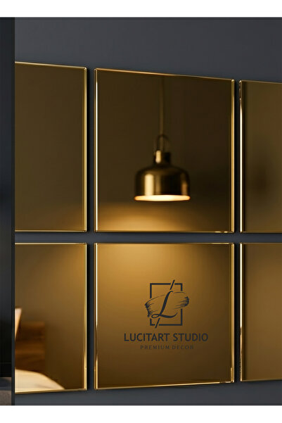 LucitART Dekoratif Kare Pleksi AYNA GÖRÜNÜMLÜ 1mm Altın (Gold) Renk Kendinden...