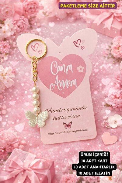 Emtory Home Butterfly | Canım Annem Kartlı Kelebek Anahtarlık- Anneler Günü H...