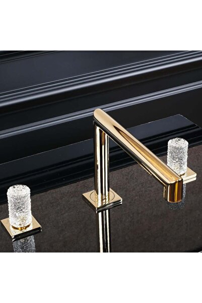 MaseMode Roseberry 3 Delikli Lavabo Bataryası Gold