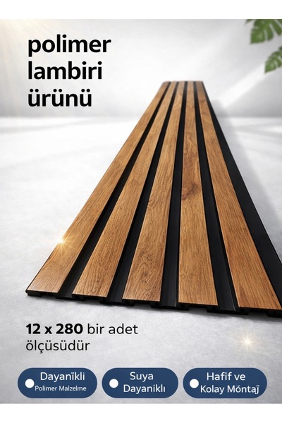 polimer LAMBİRİ KAHVE DÜZ RENK 12 x 280 EV OFİS DUVAR DEKORLARI