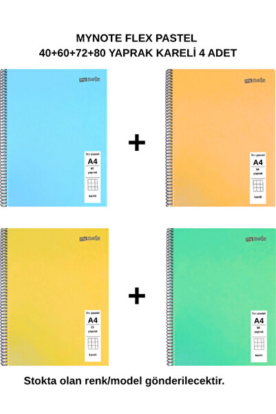 Mynote FLEX ΠΑΣΤΕΛ ΝΤΕΦΤΕΡ A4 40+60+72+80 ΦΥΛΛΑ ΚΑΡΟΥΤΑ ΣΕΤ 4 ΤΕΜΑΧΙΩΝ