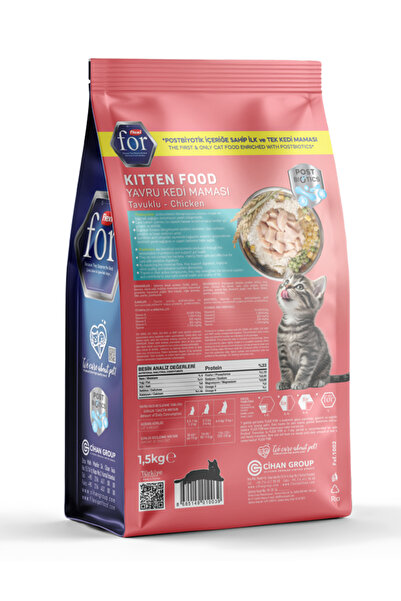 FlexiFor Postbiyotikli Tavuklu Yavru Kedi Kuru Maması - 1.5 Kg