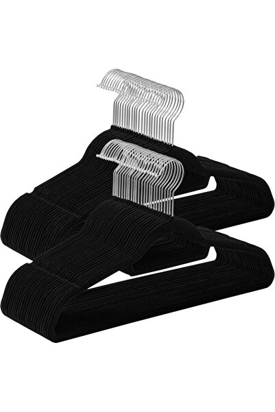 Siriderya 10 τεμάχια μαύρες βελούδινες κρεμάστρες ρούχων, κομψό και υψηλής πο...