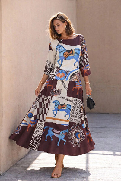 AsprinFashion Σετ μπλούζας και φούστας με λαιμόκοψη καγιάκ και μανίκια νυχτερ...