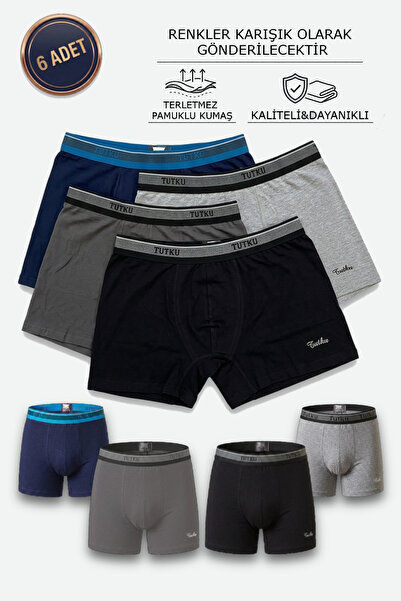 Tutku Ανδρικό Boxer 6-pack Οικονομικό Πακέτο 94% Βαμβάκι 6% Ελαστάνη Εύκαμπτη...
