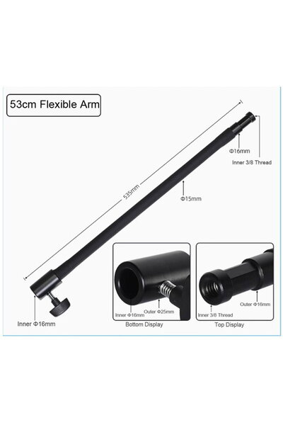 iShoot Brat flexibil pentru accesorii foto-video cu filet 3/8” (53cm)