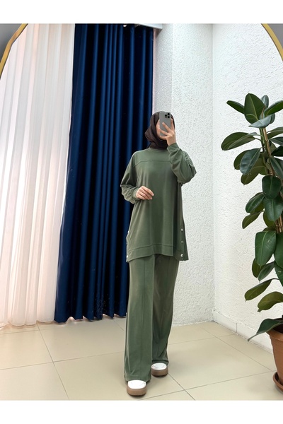 MİHRA STORE Σετ Πικέ με Παντελόνι με Κουμπιά και Ρόμπα στο Μπροστινό Μέρος-ΕΥ...