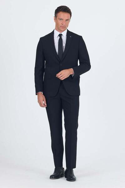 İmza Black Mono Collar 6 Drop Comfort Fit Suit 1001260010