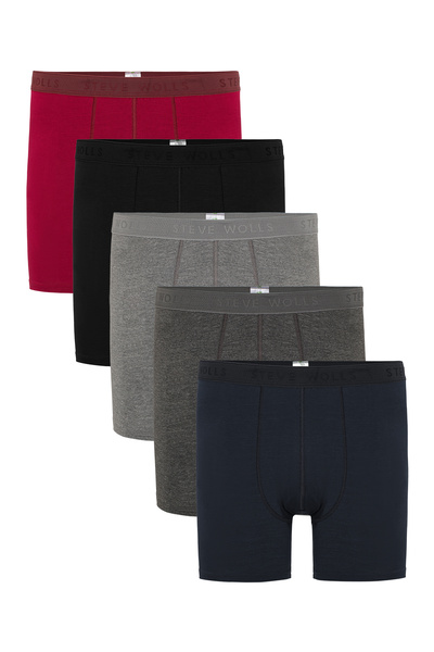 Steve Wolls Ανδρικά μποξεράκια μεγάλου μεγέθους, πολύχρωμα, 5 τεμαχίων, μακρι...