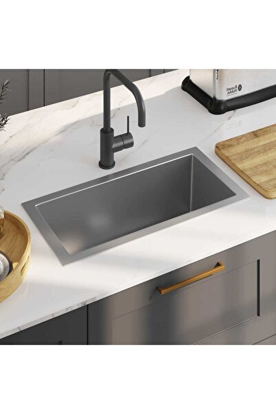 vidaxl Νεροχύτης Κουζίνας Χειροποίητος Ανοξείδωτο Ατσάλι