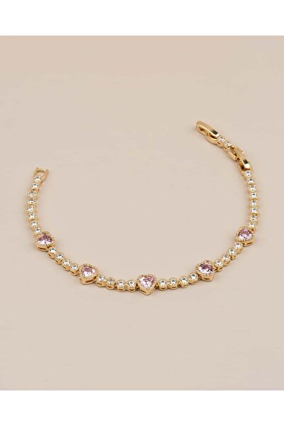 Portakal Esintisi Roselle Pembe Kalp Kesim Zirkon Taşlı Su Yolu 14K Xuping Bi...