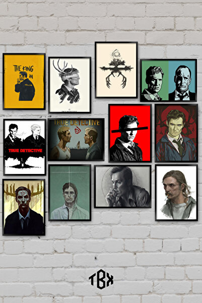 tablomaxtbx 12 Parça True Detective Dedektif Polisiye Gerilim Suç Dizi Dekora...