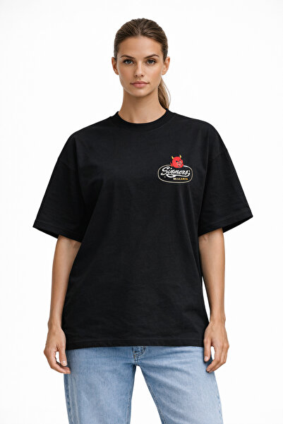 Compostela Unisex Women's Men's Sinner Club Logo New Season Printed Oversize ...