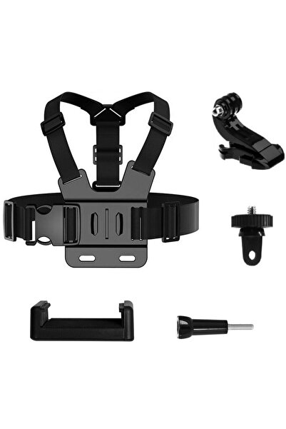 Hurtel Set de accesorii 5 în 1 cu curea de piept pentru GoPro, DJI, Insta360,...