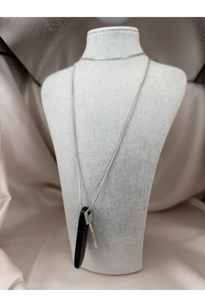 ZS Aksesuar Gold Color Key Figured Pendant Necklace Long Chain Minimal Stylis...