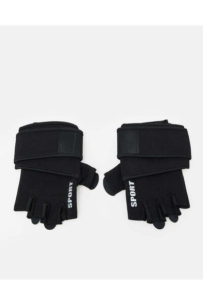 REDTAG Black Gym Gloves