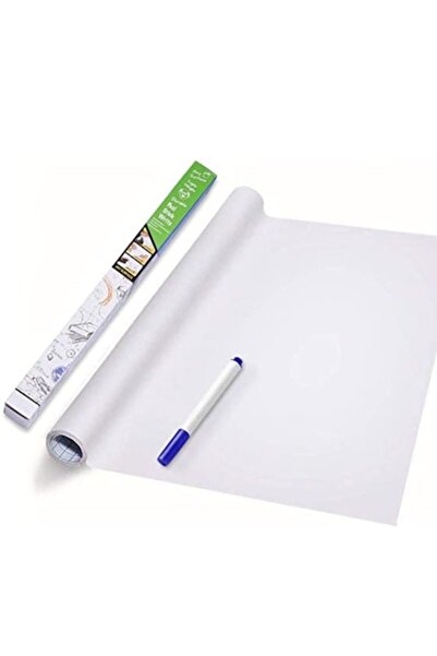 OEM Autocolant de perete tip tablă de scris 200cm x 45cm, Alb + Marker