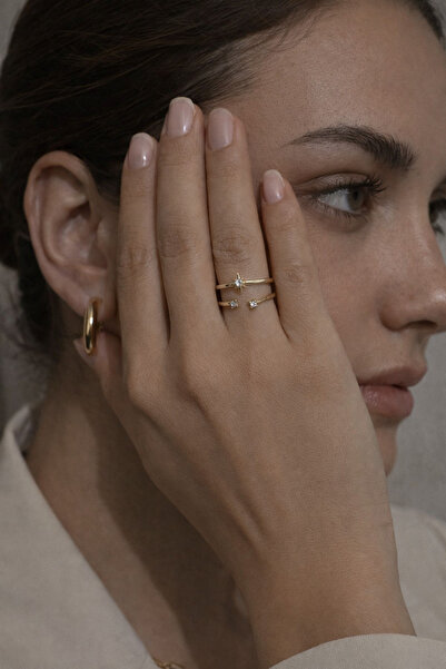 Arthesia Jewelry Ayarlanabilir Zirkon Taşlı Yıldız Detaylı Yüzük – Kadın Yüzü...