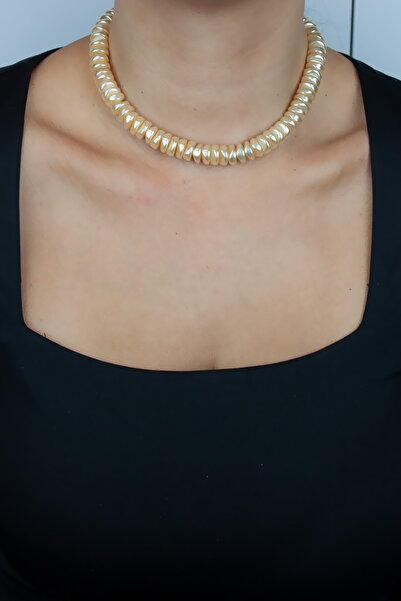 Liveyn Design German Pearl Detailed Asymmetrical Form Choker Necklace