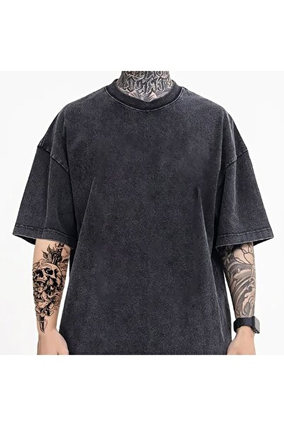 ZEMLİYA Βίντατζ πλυμένο μπλουζάκι oversized