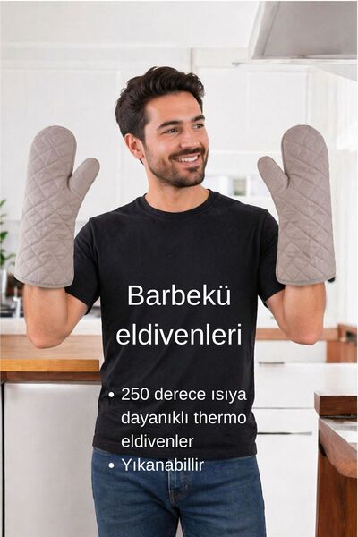 sevilya Isıya Dayanıklı Barbekü Eldiveni Fırın Eldiveni (2 ELDİVEN)