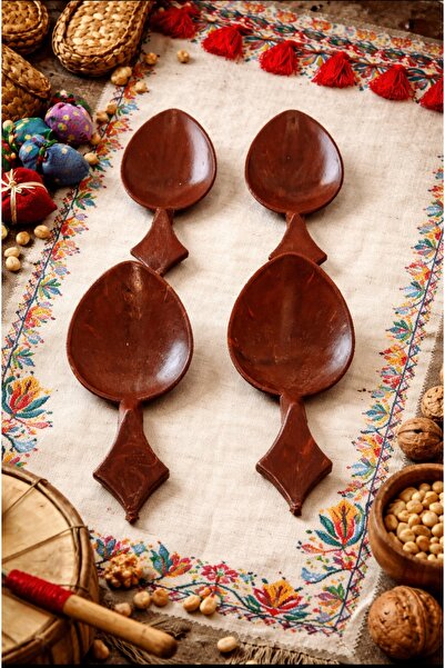 WoodBay Kısa Oyun Kaşığı 4'lü Set – 40 Adet (Seçenekli) Magnet, Hediyelik, Sü...