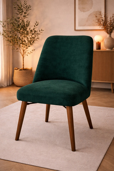 Akbal Home Sandalye Kılıfı 4 Adet Standart Retro Kare İtalyan Nubuk Kumaş Yük...