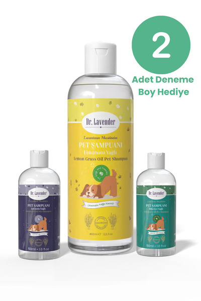 Dr.Lavender Pet Şampuanı Limon Otu Yağlı 400 ml + Hediye Lavanta & Biberiye Y...