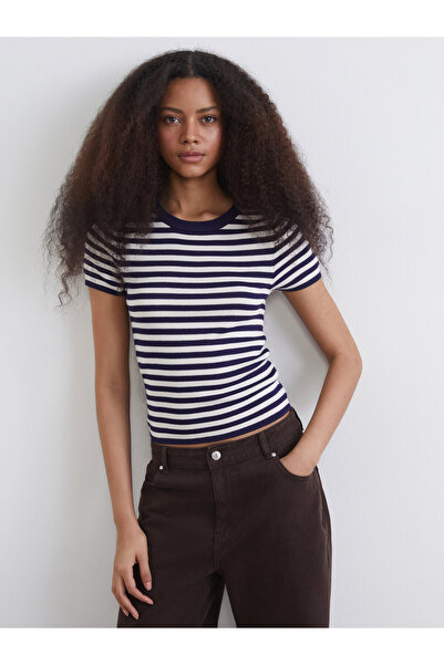LC Waikiki Crew Neck Striped Women's Knitwear Sweater
