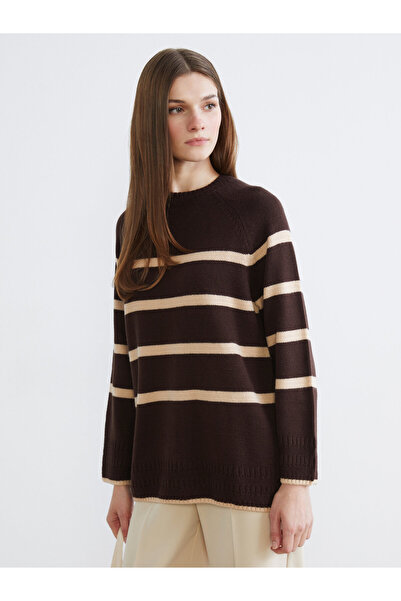 LC Waikiki Crew Neck Striped Women's Knitwear Sweater