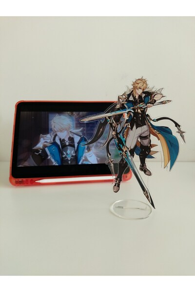 ganbarou art studio Genshin Impact Varka Akrilik/Pleksi Figür Standı , 19.5cm