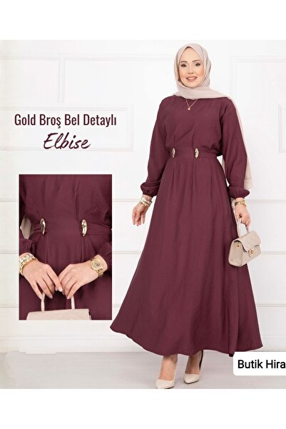 butik hira Φόρεμα Τεσσεττούρ από ύφασμα Modal με δέσιμο στη μέση