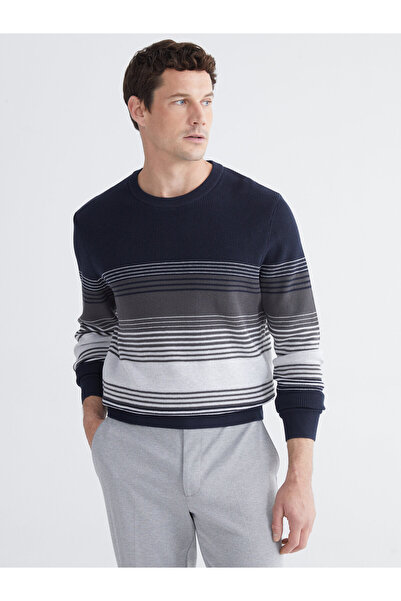 LC Waikiki Crew Neck Striped Men's Knitwear Sweater
