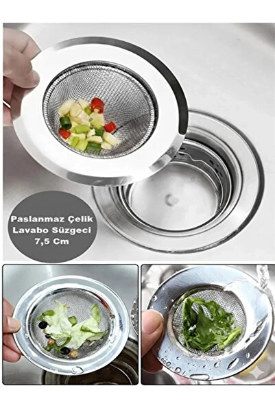 Genel Markalar Tüm Lavabolara Uygun Paslanmaz Çelik Lavabo Süzgeci 7,5 Cm Evy...