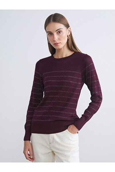 LC Waikiki Crew Neck Striped Women's Knitwear Sweater