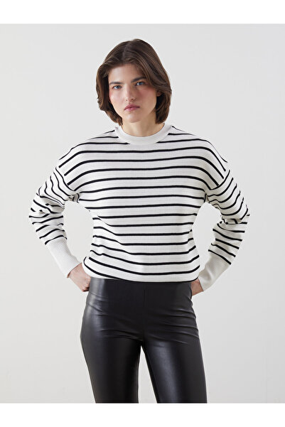 LC Waikiki Crew Neck Striped Women's Knitwear Sweater