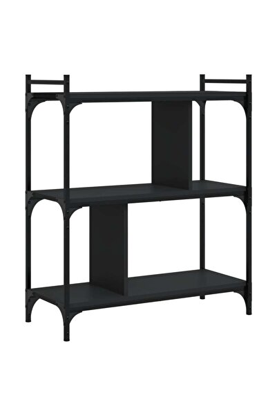 vidaxl 3-tier bookcase, black, 76x32x88 cm, engineered wood