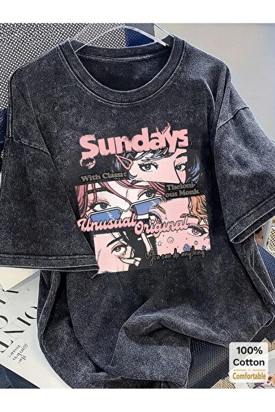 PENTHİLUS Vintage Washed Oversize T-Shirt